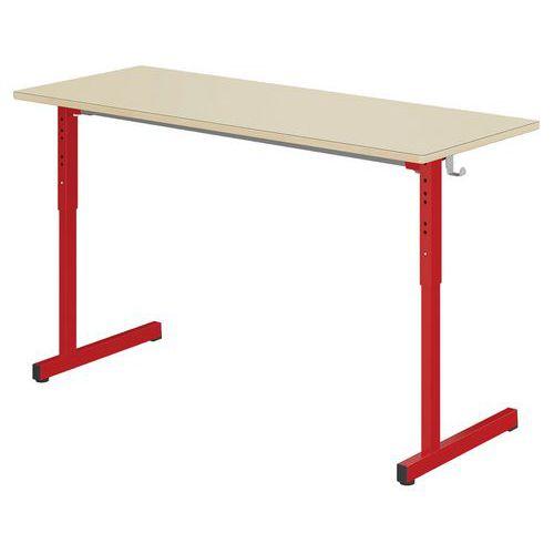 Illustration de : Table Gange 130 x 50 cm régl.T3 à T6 strat chants alaisés - Mobidecor