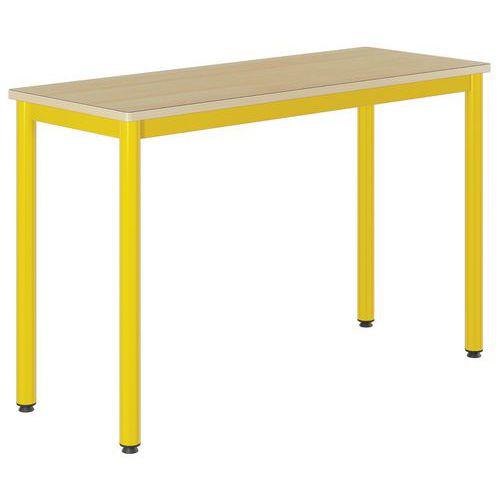 Illustration de : Table Carélie 130x50cm fixe stratifié hêtre chants alaisés - Mobidecor