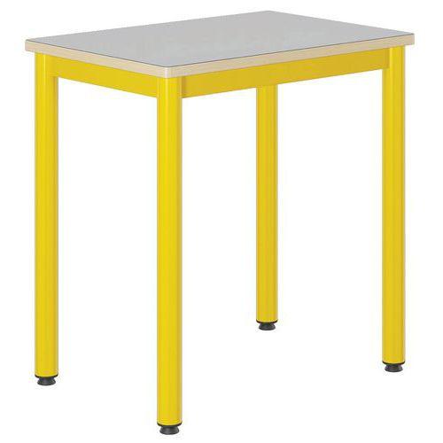 Illustration de : Table Carélie 70x50 cm fixe stratifié gris chants alaisés - Mobidecor