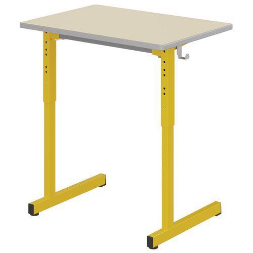 Illustration de : Table Gange 70x50cm fixe régl. T3 à T6 strat ch. polyurét - Mobidecor