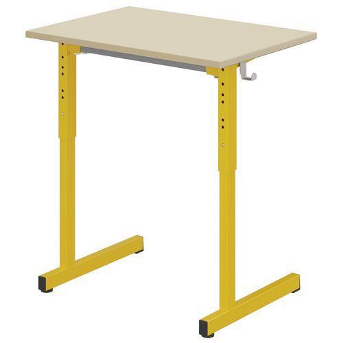 Illustration de : Table Gange 70x50cm fixe régl. T3 à T6 méla ch. polypro. - Mobidecor