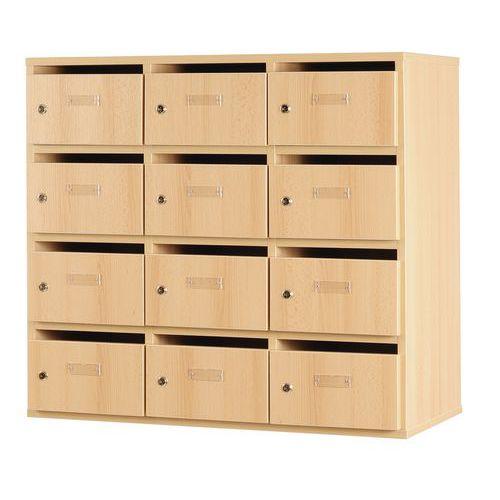 Illustration de : Meuble à courrier Bip Bop 12 cases - Mobidecor