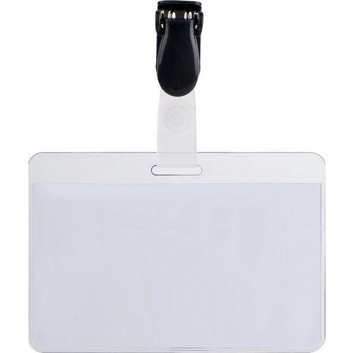 Illustration de : Lot de 50 badges visiteur - Clip - Pavo