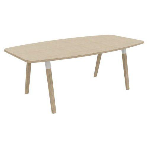 Table tonneau Dialogue 200 x 100 cm Chêne pied Hêtre thumbnail image 1