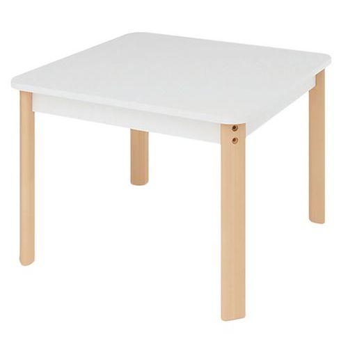 Illustration de : Table Ergo carrée T1 - T2 - T3 piètement bois hêtre