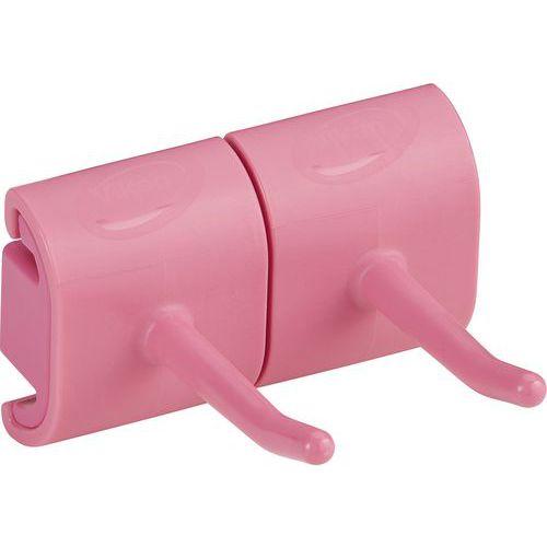 Illustration de : Support mural hygiénique - Double crochet - 8,3cm - VIKAN