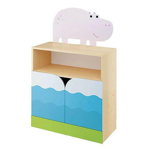 Illustration de : Meuble droit 2 portes - hippopotame