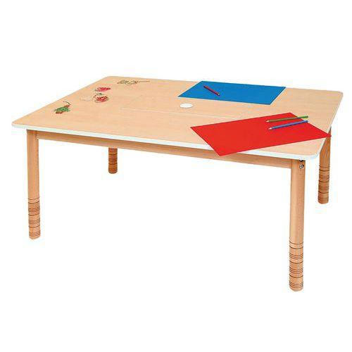 Illustration de : Table rectangulaire réglable 48 à 58 cm
