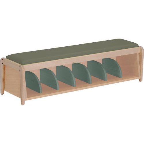 Illustration de : Banc d'accueil Lili casiers assise bois
