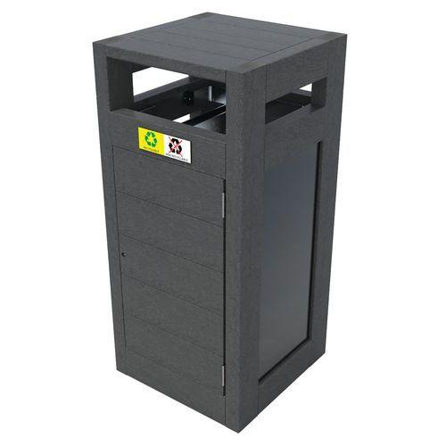 Poubelle Canopée vigipirate tri 2 x 60 L plexi protège pluie portes sac - gris thumbnail image 1