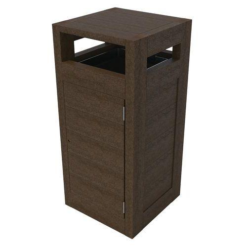 Poubelle Canopée 130 L protège pluie porte sac - marron thumbnail image 1