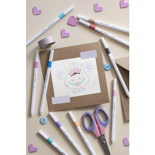 Illustration de : Pochette de 10 feutres d'écriture EMOTT couleurs pastel - Uni-Ball
