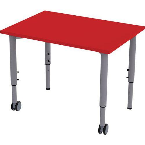 Illustration de : Table mobile Géométra rectangulaire 70x50 cm - Manutan Expert