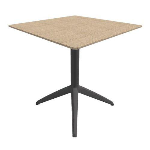 Table DOCK 60x60 cm pied anthracite plateau chêne thumbnail image 1