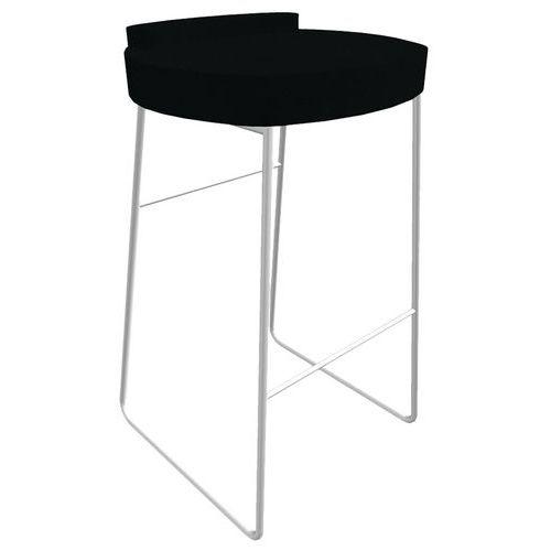 Tabouret POLO assise Anthacite pied Blanc thumbnail image 1