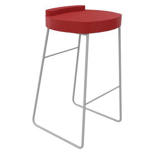 Tabouret POLO assise Groseille pied Gris thumbnail image 1