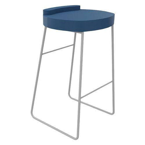 Tabouret POLO assise Pétrole pied Gris thumbnail image 1