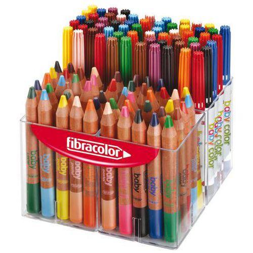 Illustration de : Schoolpack baby 60 feutres + 48 maxi crayons