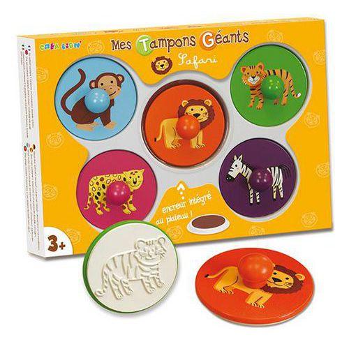 Illustration de : Lot 5 tampons géants safari