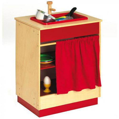 Illustration de : Evier rouge modulaire - Nathan