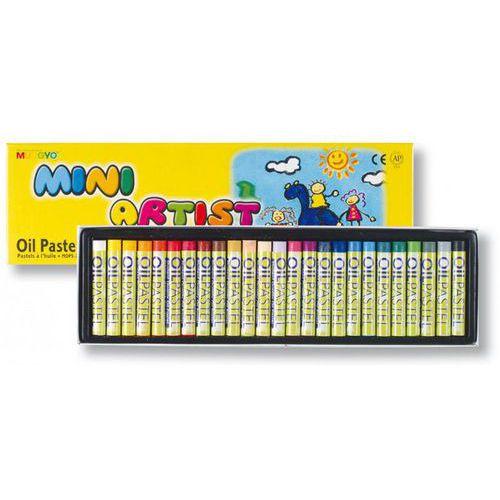 Illustration de : Boite 25 pastels huile Ø8 mm longueur 59 mm junior - Mungyo