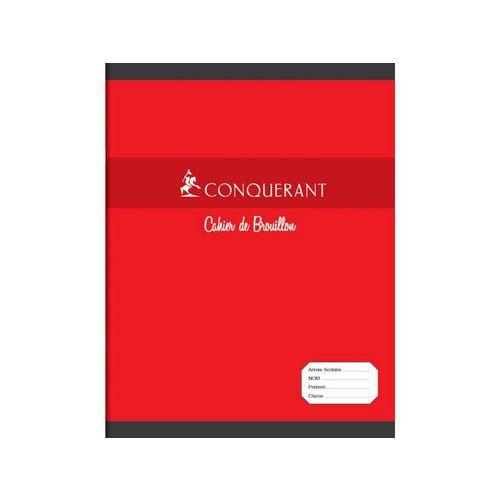 Illustration de : Cahier brouillon 48 pagesages 17x22cm seyes carte rouge - Conquerant