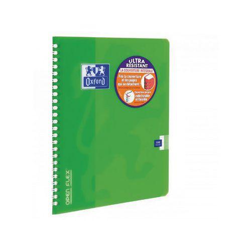 Illustration de : Cahier polypropylène 100 pages spirale 17x22 seyes openflex - Oxford