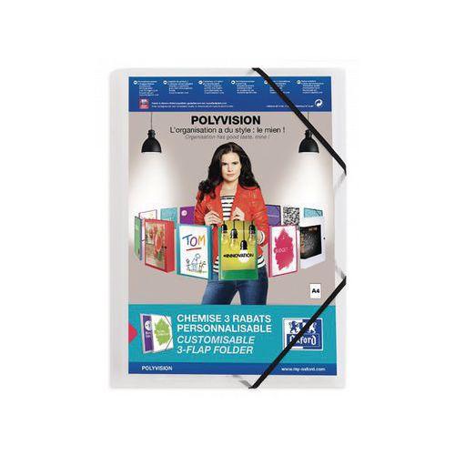 OXFORD Chemise 3 Rabats Polyvision A4 avec Elastique Couverture Polypro Incolore thumbnail image 1