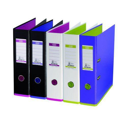 Illustration de : Classeur levier PP A4XL dos 8 cm 2 anneaux bicolore My Colour - Oxford