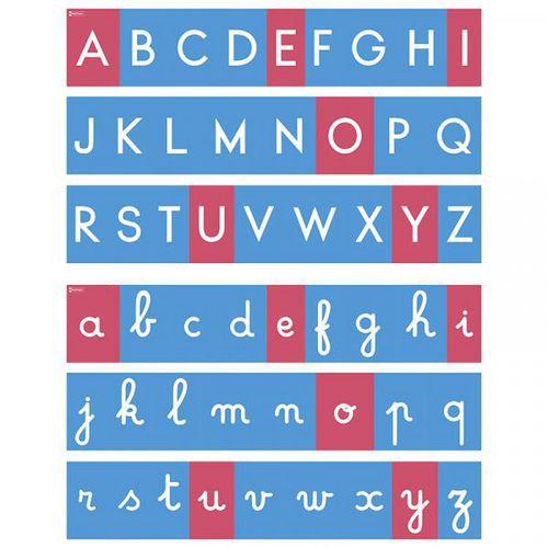 Illustration de : Tracés rugueux muraux lettres capitales et cursives - Nathan