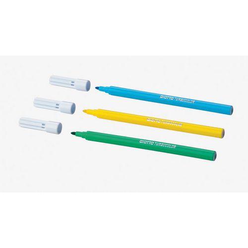 Illustration de : Etui carton 12 feutres assortis turbocolor pointe 2,8 mm - Giotto