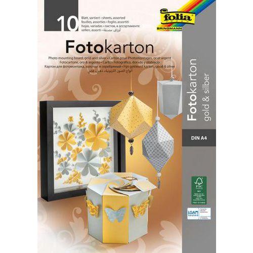Illustration de : Bloc 10 feuilles carton A4 300g 5 or 5 argent - Folia