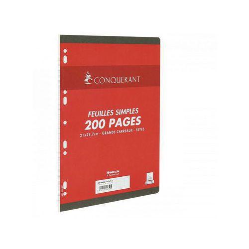 Illustration de : 100 feuilles simples A4 blanc Seyès sous film - Conquérant