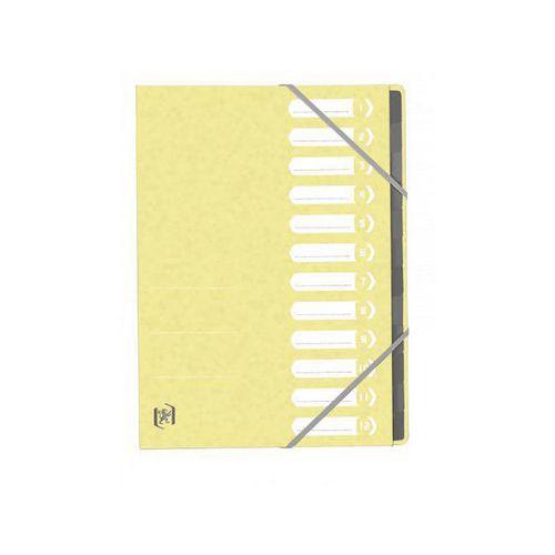 Illustration de : Trieur à élastiques agrafé A4 12 positions pastel Top File+ - Oxford