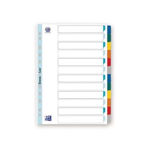 Illustration de : Intercalaires neutres A4XL 12 positions 170g Blanc - Oxford