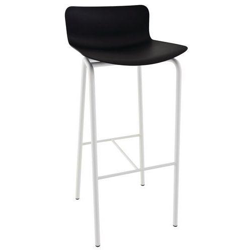 Tabouret haut Popp coque noire - piètement blanc thumbnail image 1