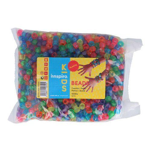 Illustration de : Sachet 1000 perles plastique transparent gros trous Ø 9 mm - Innspiro
