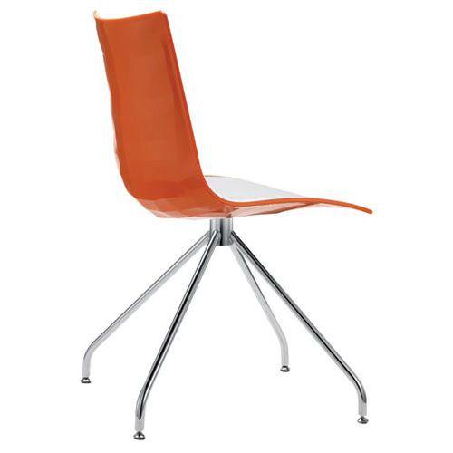 Lot de 2 chaises Zebra blanc/orange - pied pivotant chromé thumbnail image 1