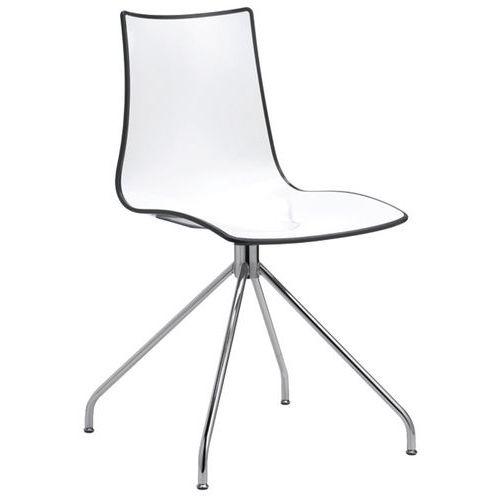 Lot de 2 chaises Zebra blanc/anthracite - pied pivotant chromé thumbnail image 1