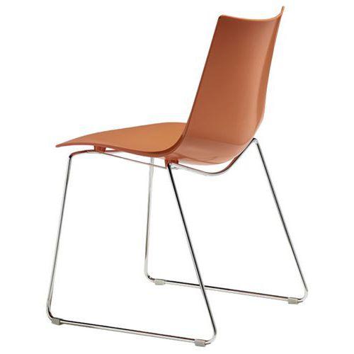 Lot de 2 chaises Zebra orange - pied traîneau chromé thumbnail image 1