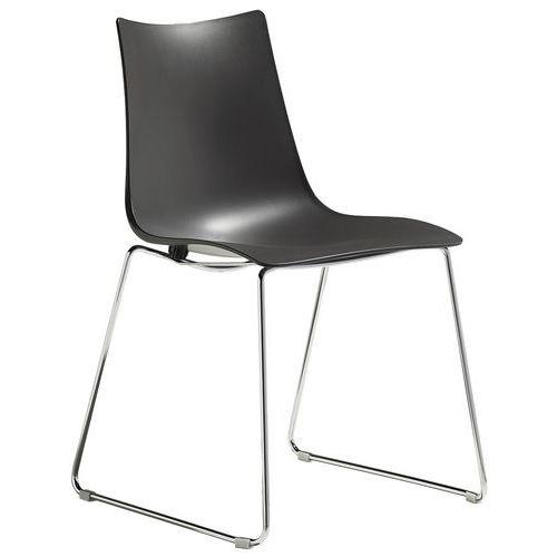 Lot de 2 chaises Zebra anthracite - pied traîneau chromé thumbnail image 1
