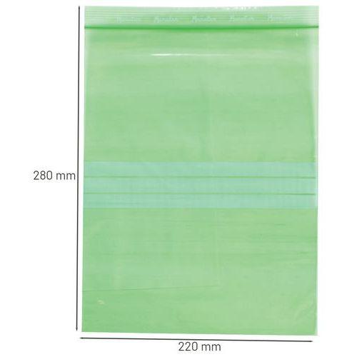 Illustration de : Sachet zip recyclé - Vert transparent 50 µm - Manutan Expert