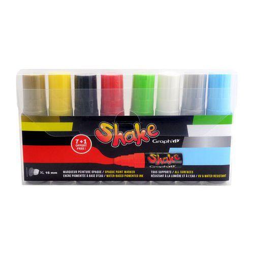 Illustration de : Set de 8 marqueurs shake xxl - Graph it