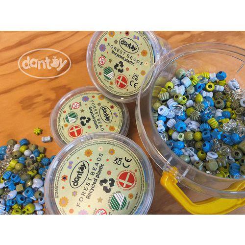 Illustration de : Seau 1580 perles plastique 50% recyclé bleu/vert - Dantoy