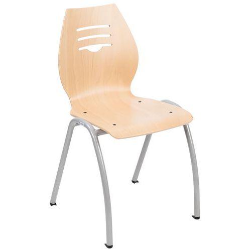 Illustration de : Chaise coque bois Java 4 pieds - Manutan Expert