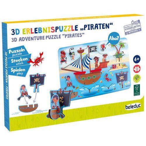Illustration de : Puzzle bois 3D pirate - Béléduc