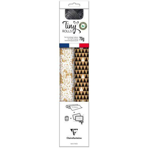 Illustration de : Lot 2 rouleaux kraft brut 70g 5x0,35m noir/blanc - Clairefontaine