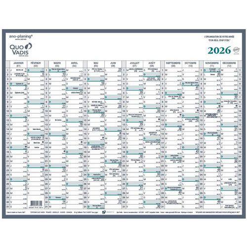 Illustration de : Calendrier mural Manager - 55x43cm - 12 mois - 2026 - Quo Vadis