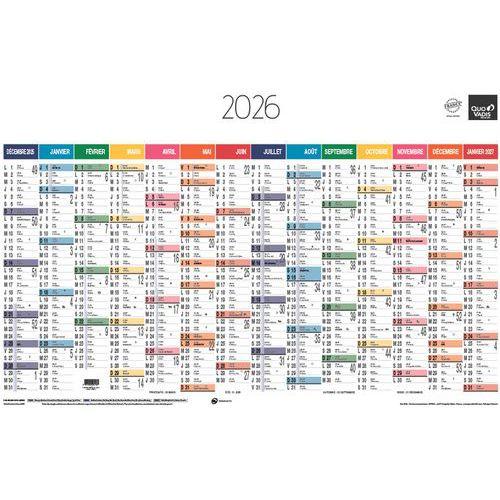 Illustration de : Calendrier annuel horizontal - 65x43 cm - 2026 - Quo Vadis