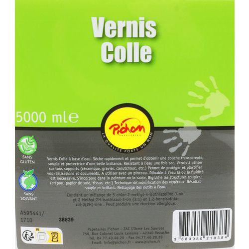 Illustration de : Flacon 5 litres vernis colle - Pichon